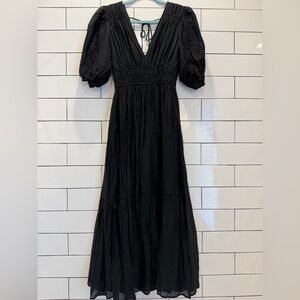 Abercrombie & Fitch Floaty Plunge V-Neck Midi Dress